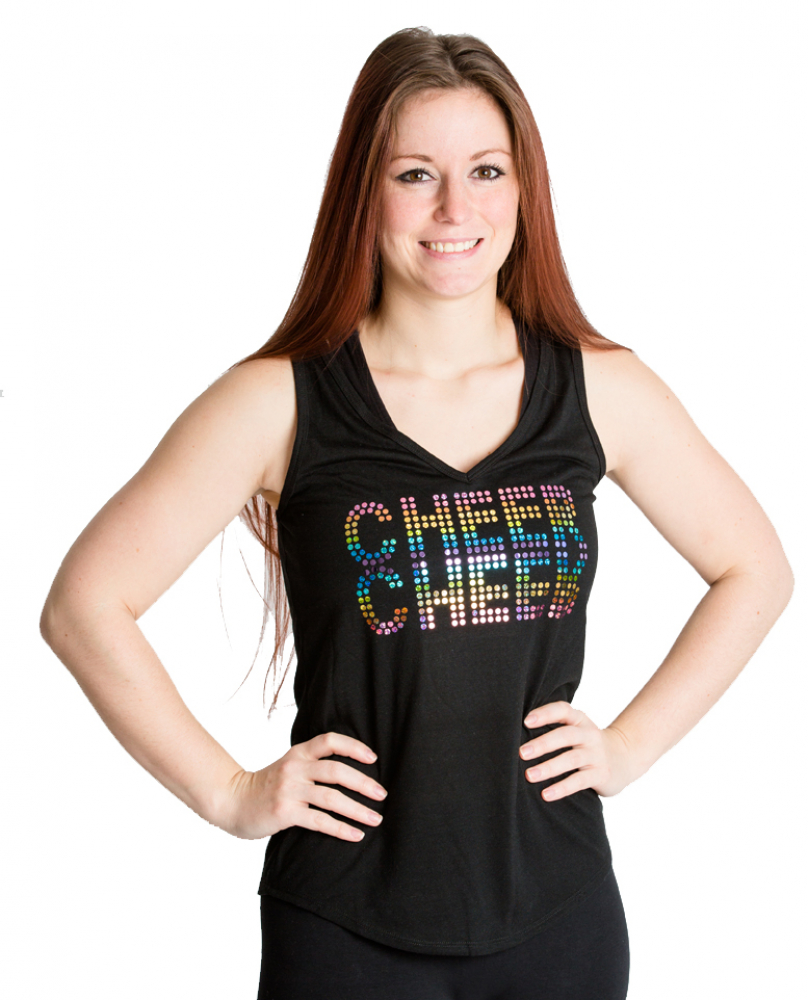 *GLAMOUR COLLECTION* CHEER V-NECK COLORED